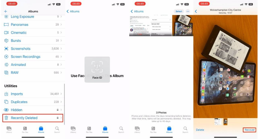 绥棱苹果14维修分享 iPhone14 上恢复已删除的照片 