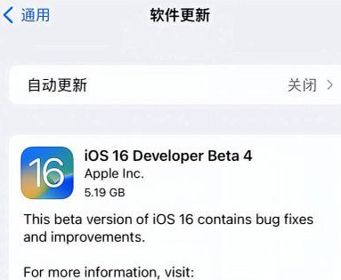 绥棱苹果手机维修分享iOS16 Beta4 更新内容及升级建议 